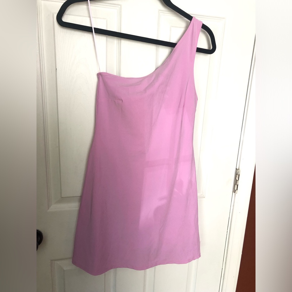 Abercrombie & Fitch One-Shoulder Traveler Lilac Mini Dress Size XS NWOT - Picture 6 of 8